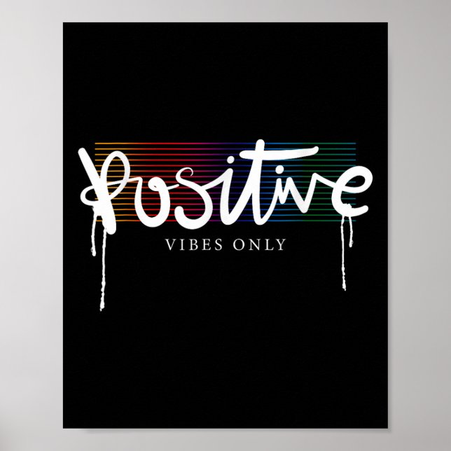 Cool Good Positive Vibes Only Motivational Quotes  Poster (Front)