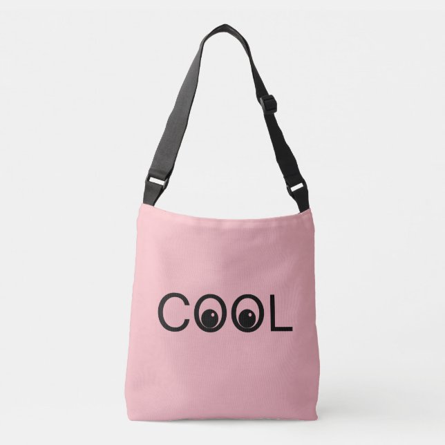 Cool good vibes on light pink crossbody bag (Front)