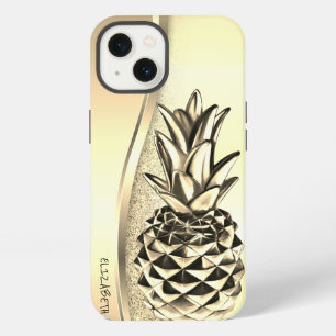 Cool Goold Glitter Metallic Pineapple Tropical iPhone 13 Case