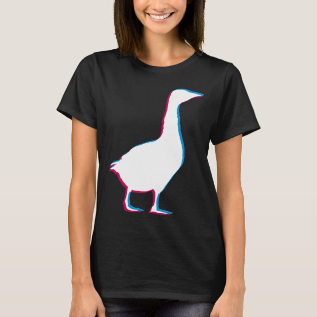 Cool Goose Duck Silhouette Stylish Geese Bird Anim T-Shirt (Front)