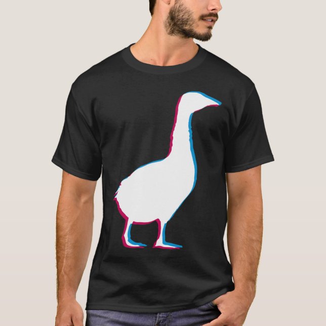 Cool Goose Duck Silhouette Stylish Geese Bird Anim T-Shirt (Front)