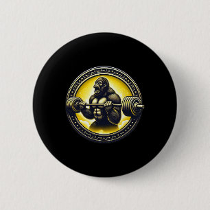 Cool Gorilla Art Bodybuilding Weightlifting Gym Ap 6 Cm Round Badge