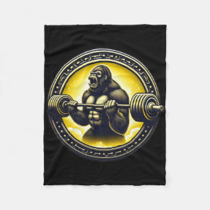Cool Gorilla Art Bodybuilding Weightlifting Gym Ap Fleece Blanket