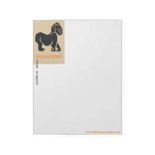Cool GORILLA- Endangered species - Ape - Primate Notepad