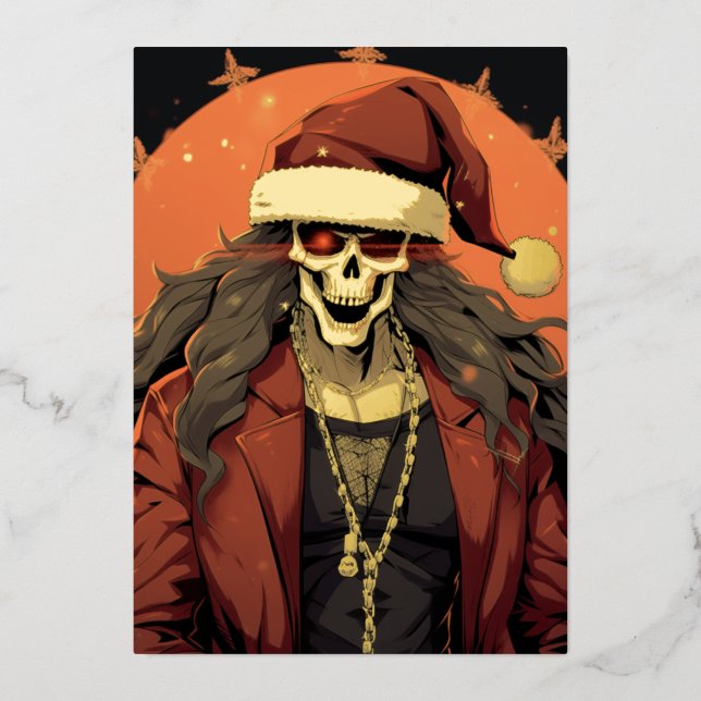 Cool Goth Punk Skull Anime Santa Demon (Front)