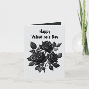 Cool Gothic add message black rose Valentine  Holiday Card
