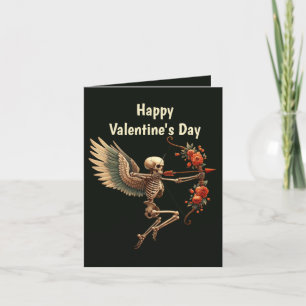 Cool Gothic add message Valentine skeleton  Holiday Card