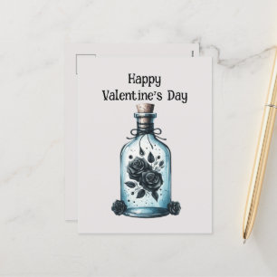 Cool Gothic Valentine' love potion Holiday Postcard