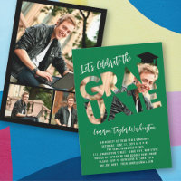 Cool Graduate Cutout Photo Green Graduation Party