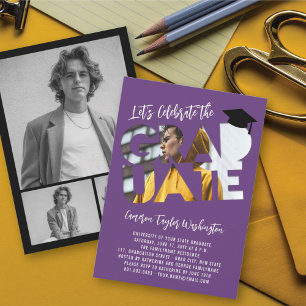 Cool Graduate Cutout Photo Modern Graduation Party Invitation