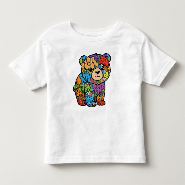 Cool Graffiti Bear Kids' T-Shirt (Front)