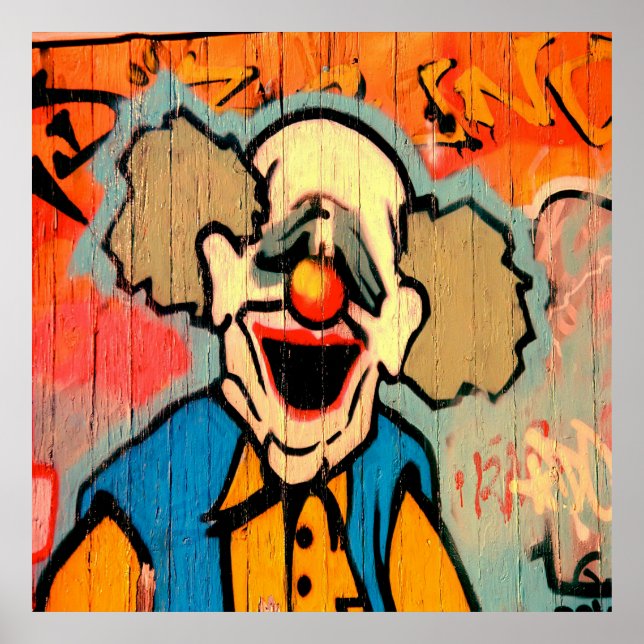 Cool Graffiti clown home office decor poster (Front)