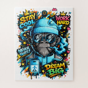 Cool Graffiti Gorilla Street Art Motivation Jigsaw Puzzle