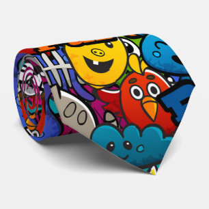 cool graffiti lovers pattern  tie