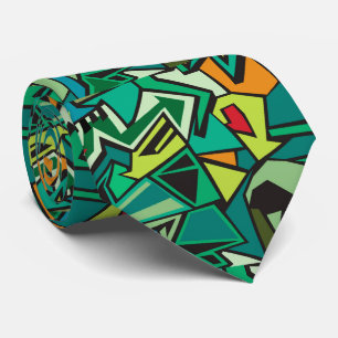 cool graffiti tiled pattern  tie