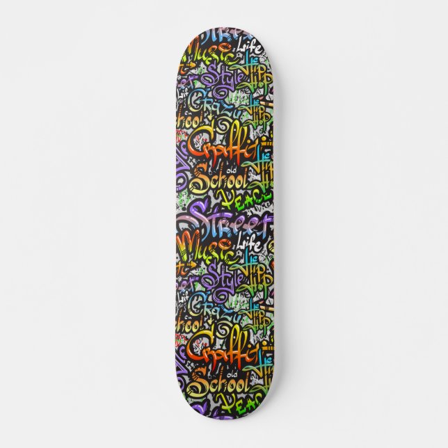 Cool Graffiti Word Art Design Skateboard (Front)