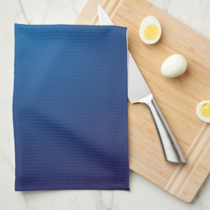 Cool Grainy Deep Blue Vignette Tea Towel