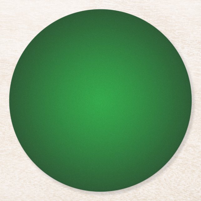 Cool Grainy Green-Black Vignette Round Paper Coaster (Front)