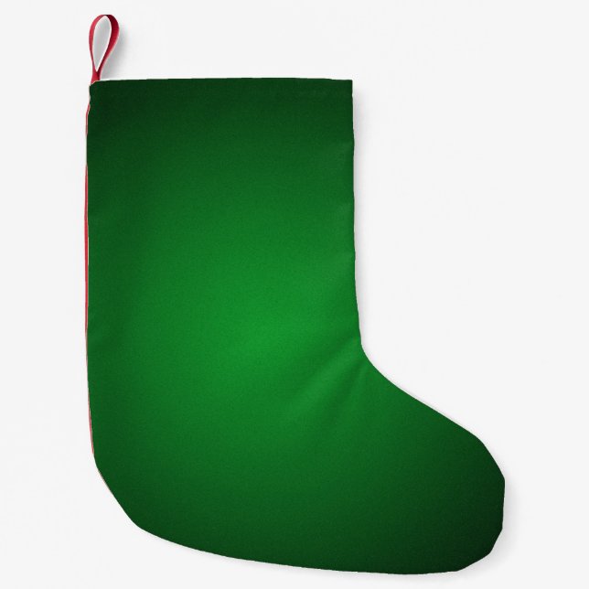 Cool Grainy Green-Black Vignette Small Christmas Stocking (Front)