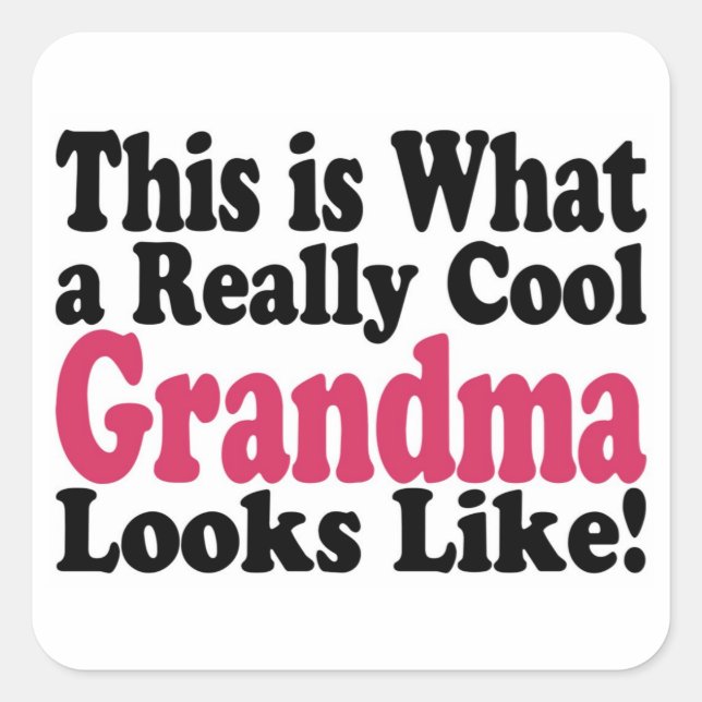 Cool Grandma Square Sticker (Front)