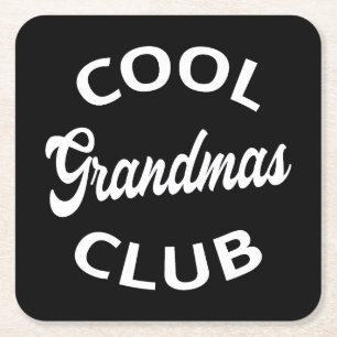 Cool Grandmas Club I Square Paper Coaster