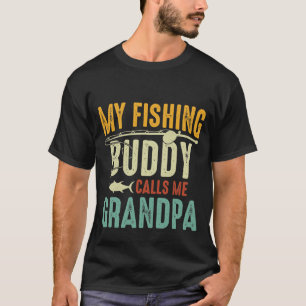 cool Grandpa fishing buddy word art T-Shirt