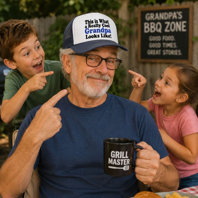 Cool Grandpa Funny Grandfather Trucker Hat Gift (Creator Uploaded)