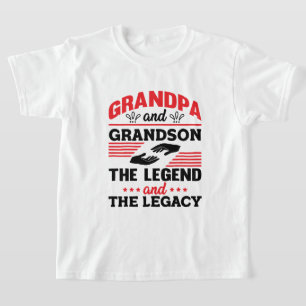 Cool Grandpa Grandson word art  T-Shirt