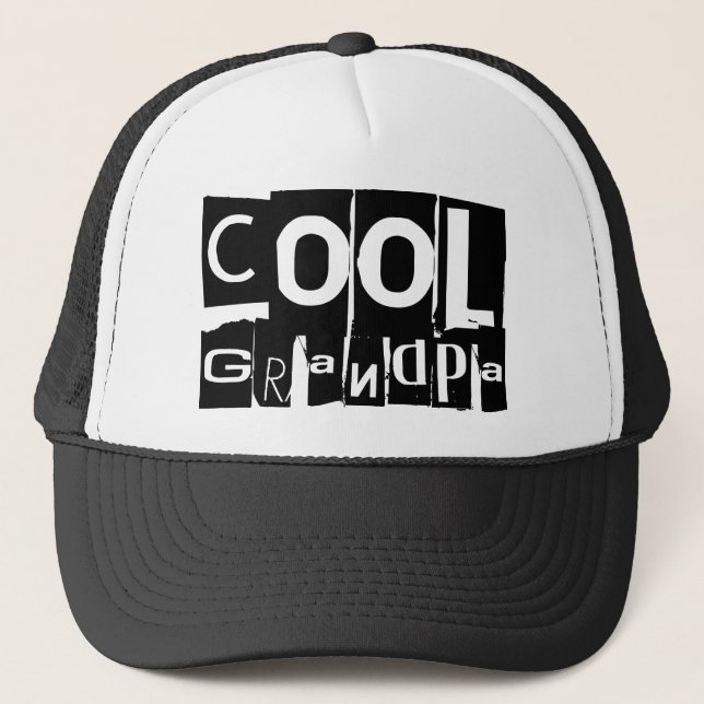 Cool Grandpa Typography Trucker Hat (Front)