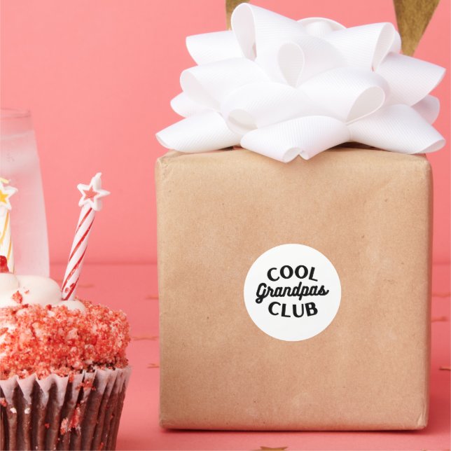 Cool Grandpas Club Funny Grandparents Day Grandpa Classic Round Sticker (Party)