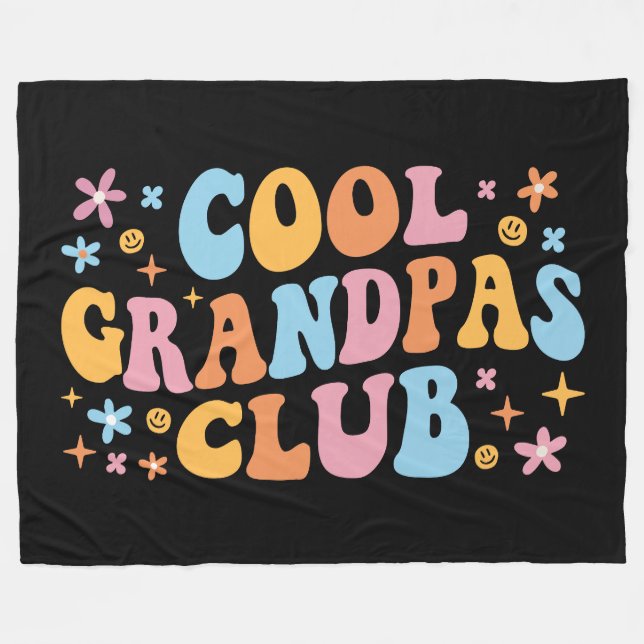 Cool Grandpas Club III Fleece Blanket (Front (Horizontal))