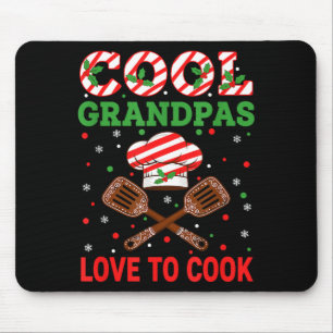 Cool Grandpas Love To Cook Festive Fun Candy Cane  Mouse Pad