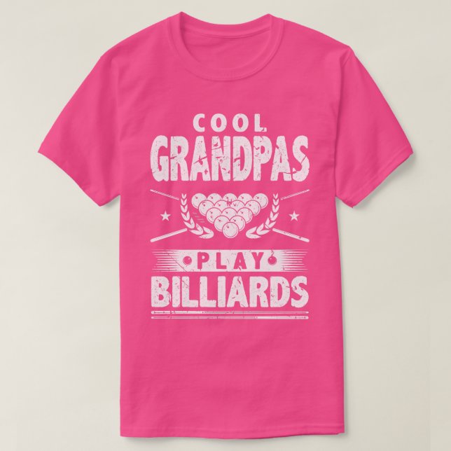 Cool Grandpas Play Billiards T-Shirt (Design Front)