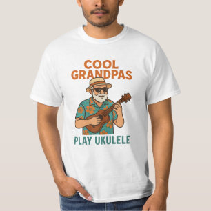Cool Grandpas Play Ukulele Funny T-Shirt