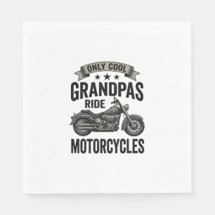 Cool Grandpas Ride Motorcycles Vintage Biker Shirt Napkin