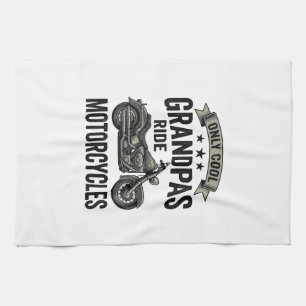 Cool Grandpas Ride Motorcycles Vintage Biker Shirt Tea Towel