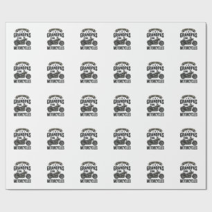 Cool Grandpas Ride Motorcycles Vintage Biker Shirt Wrapping Paper