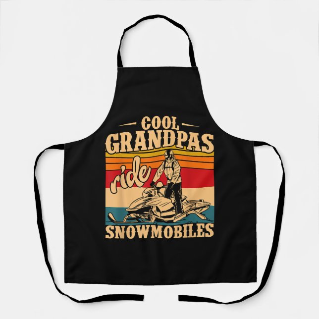 Cool Grandpas rides Snowmobiles Snowmobile Snowmob Apron (Front)