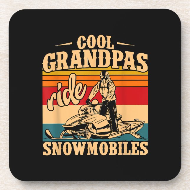Cool Grandpas rides Snowmobiles Snowmobile Snowmob Coaster (Front)