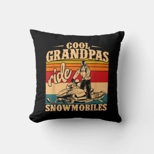 Cool Grandpas rides Snowmobiles Snowmobile Snowmob Cushion