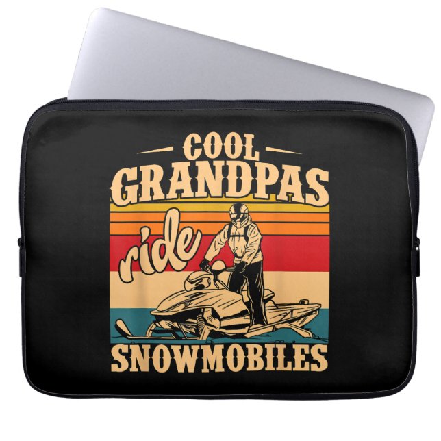 Cool Grandpas rides Snowmobiles Snowmobile Snowmob Laptop Sleeve (Front)