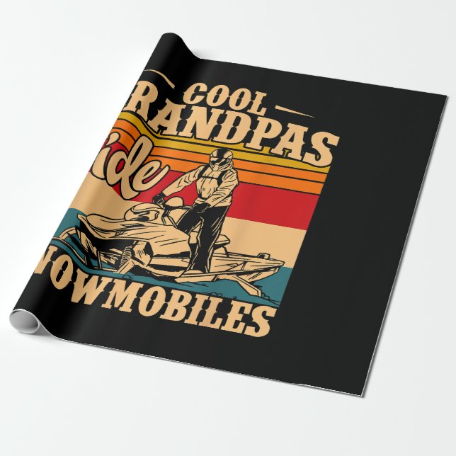 Cool Grandpas rides Snowmobiles Snowmobile Snowmob Wrapping Paper (Unrolled)