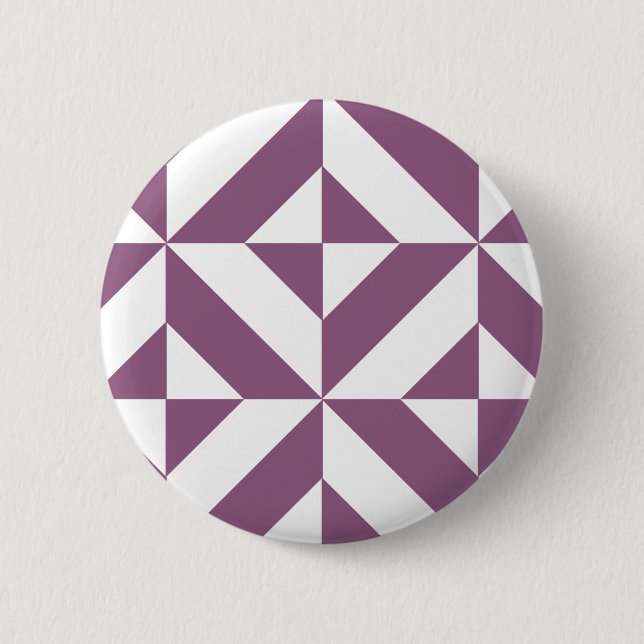 Cool Grape Geometric Deco Cube Pattern 6 Cm Round Badge (Front)