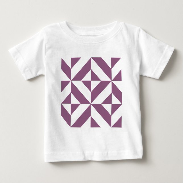 Cool Grape Geometric Deco Cube Pattern Baby T-Shirt (Front)