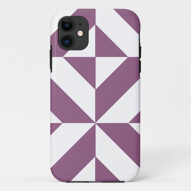 Cool Grape Geometric Deco Cube Pattern Case-Mate iPhone Case (Back)