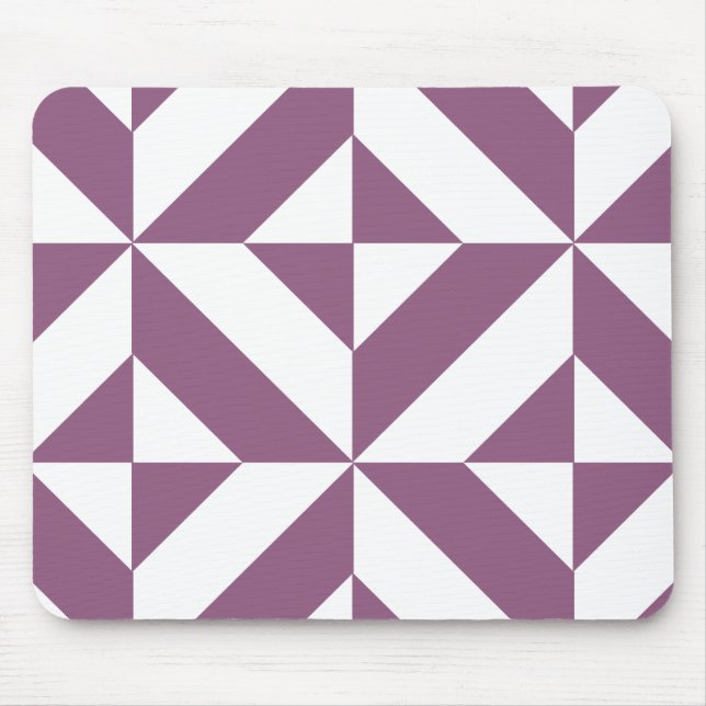Cool Grape Geometric Deco Cube Pattern Mouse Pad (Front)