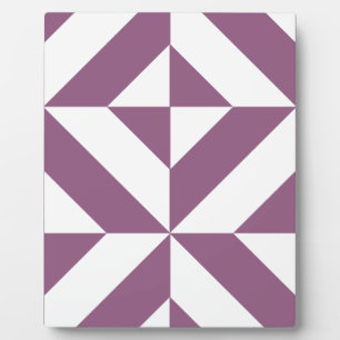 Cool Grape Geometric Deco Cube Pattern Plaque