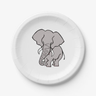 Cool graphic - African ELEPHANT - Animal lover - Paper Plate