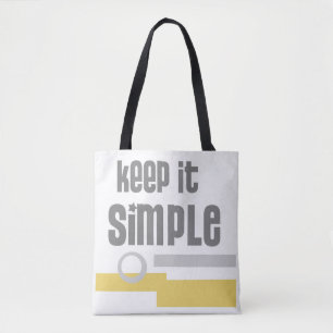cool graphic art text tote bag keep it simple