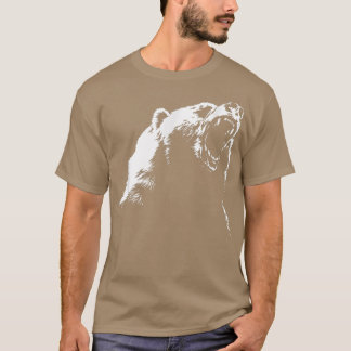 Cool graphic bear roaring yelling tee 